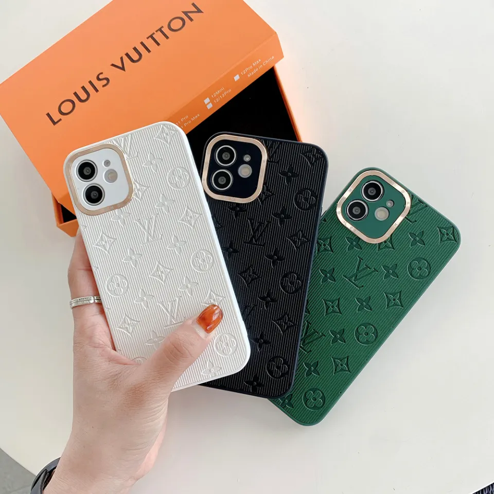 Luxury LV Leather iPhone Case with Lens Protector