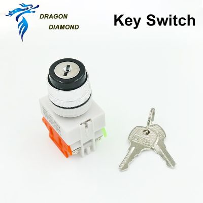 22mm Key rotary Switch LAY7 Start System Push Button for Laser Engraver &amp; Cutting Machine