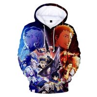 Sudadera con capucha de trébol negro para hombre y mujer, ropa de calle con estampado de Asta, jersey de Anime