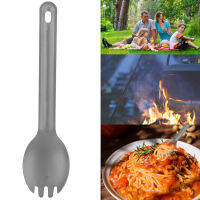 「แคมป์ปิ้ง」Lightweight Wear‑Resisting Titanium Spork/Spoon Metal Cutlery Set for Outdoor Camping