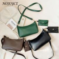 【CW】Women Shoulder Bag R Solid Color Bags For emale Lady Underarm Bags With Mini Purse For Shopping Business Daily