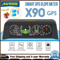 AUTOOL หน้าจอ HUD สำหรับรถยนต์รุ่น X90,เกจวัดความเร็วแบบไล่โทนสีสำหรับรถออฟโรด SUV เข็มทิศรถแข่งเครื่องวัดความเร็วดิจิทัลอัตโนมัติแจ้งเตือนความเร็วเกินกำหนด