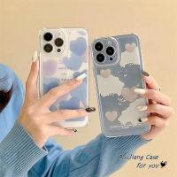 เคส RouJiang สำหรับ OPPO A17 A17k A77 A77s A57 A76 A96 A16 A16s A16k A5 A15 A15s A54 7Z A74 A32 A9 A3s Reno A95 A94 6 5 8 A93 A53 F11Pro รักศิลปะฝาครอบป้องกัน TPU เคสนิ่มใส่โทรศัพท์สีเมฆ