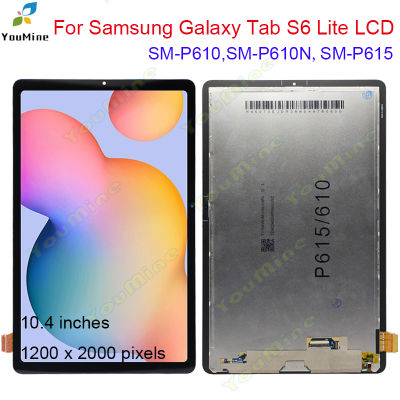 Asal 10.4 สำหรับซัมซุงกาแล็กซีแท็บ S6 Lite P615N P610 P615กระจกหน้าจอสัมผัส LCD Paparan Skrin อะไหล่ชุดประกอบ Digitizer