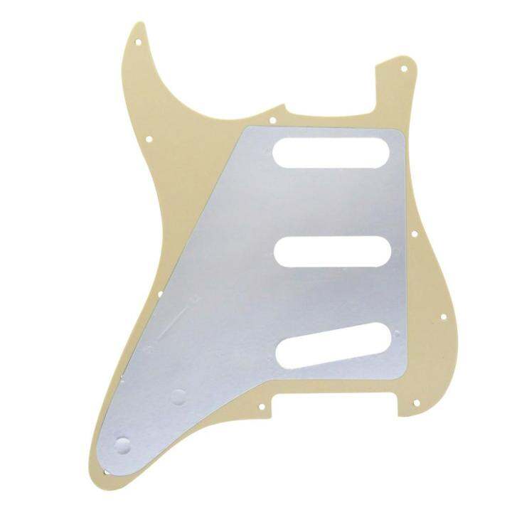 fleor-set-of-11-hole-strat-guitar-pickguard-pick-guard-sss-scratch-plate-3ply-with-screws-for-guitar-accessories