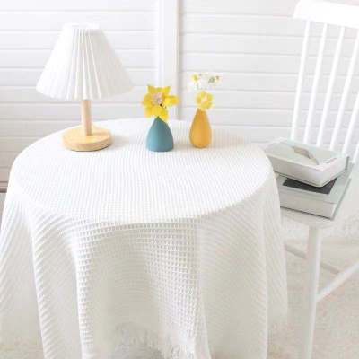 （HOT) ผ้าปูโต๊ะสีขาวสไตล์ญี่ปุ่น ins สไตล์ฝรั่งเศสหรูหราเบาๆโต๊ะกาแฟโต๊ะข้างเตียงหนังสือโต๊ะกลมขายส่ง