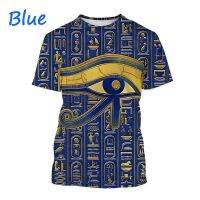 2023 NEWSummer ใหม่โบราณ Horus อียิปต์ God Eyes 3D การพิมพ์เสื้อยืดส่วนบุคคลอียิปต์ Hieroglyphs BaseT Unisex Casual Streetwear Tops