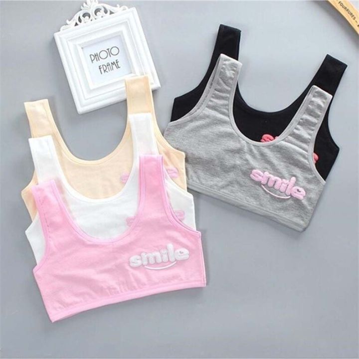 ABHOR Cute Elasticity Tube Top Young Girl Invisible Bra Smile Print ...