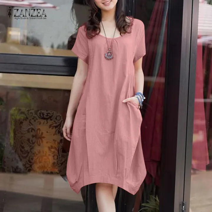 knee length summer dresses with short sleeves