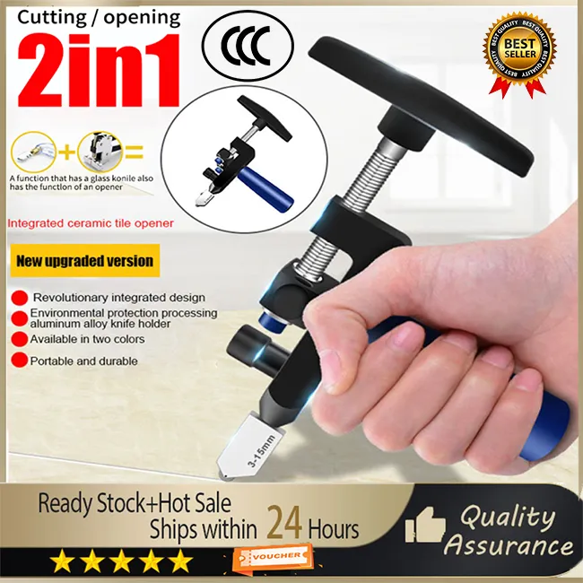 【In Stock】TTLIFE 2 In 1 Professional Manual Tile Mirrors Cutter Multi-Functional Glass Cutters Set Ceramic Tile Opener Easy Glass Tile Cutter Portable Construction Tool | Lazada
