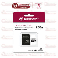 MicroSD Card 256GB  U3 V30 4K A2 with Adapter : Transcend รับประกัน 5 ปี มีใบกำกับภาษี