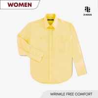 À NOUS - WOMEN SHIRT - Classic Fit - Wrinkle Free (Sunray) / เสื้อเชิ๊ต ตัวหลวม ผ้าหนานุ่ม ยับยาก สีเหลือง