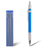 Solid Carpenter Pencil, with 12Pcs Pencils Refills, Mechanical Pencils for Steel Cutting, Automatic Pencils Set 2mm