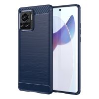 SmartPhonemall For Motorola Moto X30 Pro/Edge 30 Ultra Brushed Texture Carbon Fiber TPU Phone Case(Blue)