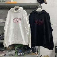 Y2K ที่มีคุณภาพที่ดีที่สุดปฏิทินเย็บปักถักร้อย MM6 Margiela เสื้อกันหนาวหมวกผู้ชายผู้หญิงคลุมด้วยผ้า O Versize เสื้อกันหนาวเสื้อสวมหัวยิม