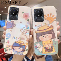 เคส สำหรับ VIVO Y02A Y02T เคสซิลิโคนนิ่มป้องกันการการป้องกันการกระแทกลายดอกไม้แสงแดดสำหรับ VIVO Y02T ฝาหลัง