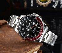 แบรนด์หรูขายดี♛Rolex Men S Watch GMT Steel Band Multifunctional Perpetual Calendar Casual Strap Gift Box