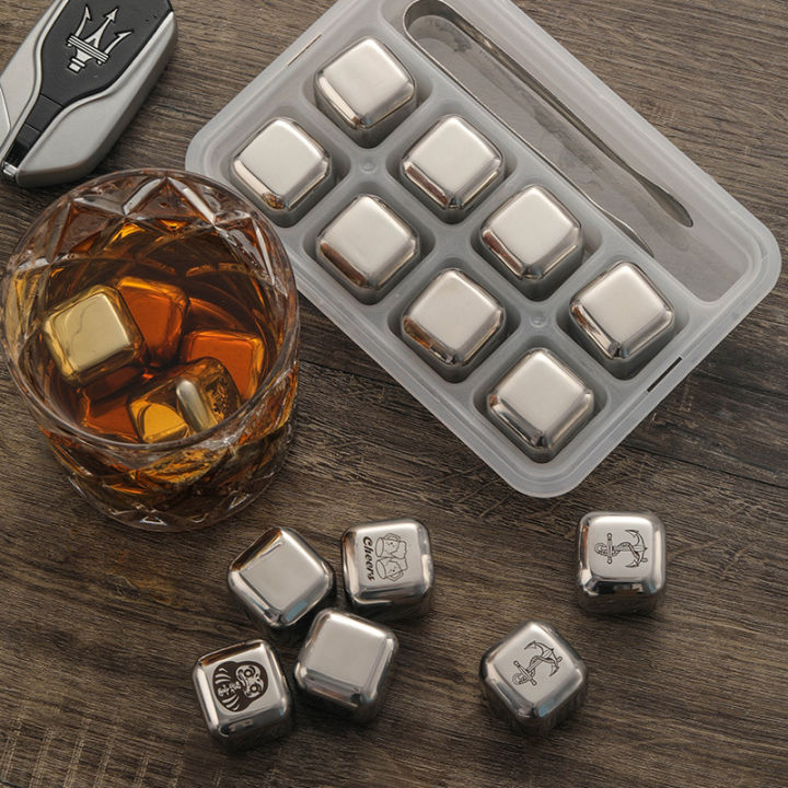 Stainless Steel Ice Cubes, Reusable Chilling Stones for Whiskey Wine, Keep  Your Drink Cold Longer, SGS Test Pass