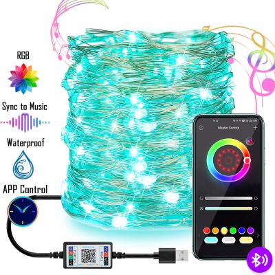 ✈☫❄ USB LED String Lights Fairy Light with APP Remote Control Garlands Outdoor for Christmas Wedding Garden Party Holiday Decoration