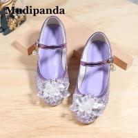 Girl Shoes Purple Shoes With High Heels Kids Little Girl Show Crystal Shoes Dress Princess Children Shoe For Kids Girls Heels