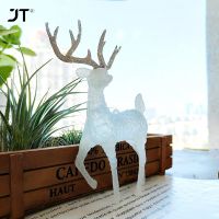 Plastic Crystal Flash Deer Christmas Forest Elk Dessert Table Decor Christmas tree Ornaments Home Kid Naviidad Gift Shop Display