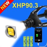 ไฟฉายคาดศีรษะ LED XHP90.3 600000 LM XHP90.2พลังสูง Usb 18650ไฟฉายหัวชาร์จซ้ำได้ XHP50.2หัวซูม