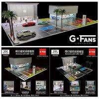 G-FANS รุ่น1:64ไฟ Led ร้าน Diorama อาคาร Porsche Centre W/ ที่จอดรถ