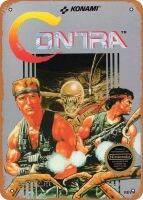 โปสเตอร์เกมสวมบทบาทเป็นวิดีโอเกมกล่อง Contra ป้ายดีบุก8X12นิ้ว