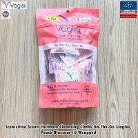 Vagisil® Scentsitive Scents Intimate Cleansing Cloths On-The-Go Singles 16 Wrapped แผ่นเช็ดทำความสะอาดจุดซ่อนเร้น แบบใช้แล้วทิ้ง