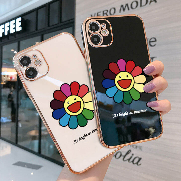 serpens-ที่-oppo-a59-f1s-ฟรีสายคล้องแฟชั่นญี่ปุ่นแบรนด์ยอดนิยมดวงอาทิตย์ดอกไม้รูปแบบขอบสี่เหลี่ยมชุบเคสโทรศัพท์ชุบหรูหราชุบเคสโทรศัพท์นิ่ม