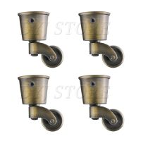 4Pcs 360 Degree Rotation Zinc Alloy Caster Wheels Round Cup Universal Casters Wheels Heavy Duty Wheels For Sofa Chair Cabinet