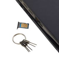 Anti-Lost Sim Card Removal Needle 5pcs Sim Card Pin + 1 Ring Key Tool Phone Ejecting Pin SIM Card Tray Ejection Pin Keyring SIM Tools