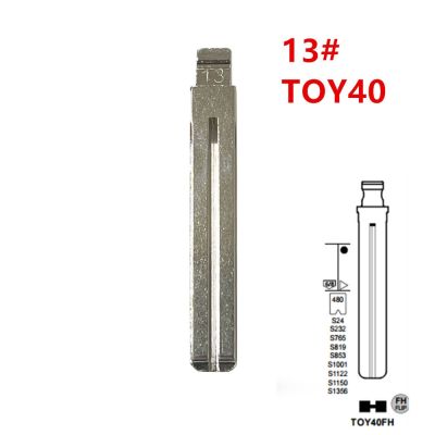 ▦ 10pcs Uncut Flip Metal Key Blade 13 TOY40 TOY48 Toy48FH for LexusToyota IX35 for KD Keydiy Xhorse VVDI Remotes Key Blank No.13