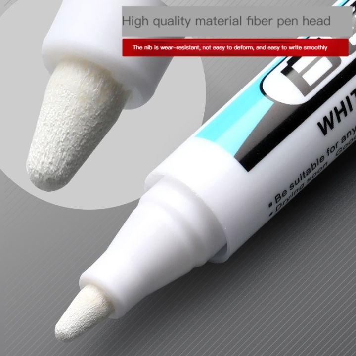 1-ชิ้นอะคริลิคสีขาวปากกาสีถาวรสำหรับไม้หินพลาสติกหนังแก้วหินโลหะผ้าใบเซรามิกมาร์กเกอร์หลุมลึก-0-7-มม-zptcm3861