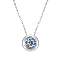 100 Moissanite Dimond 0.5ct 1.0ct D Color Round Necklace 925 Sterling Silver Necklace Exquisite Fine Jewelry For WomenS Gifts