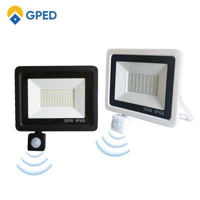 【CW】 PIR Sensor Floodlight 10W 20W 30W 50W 100W IP66 Outdoor Wall Flood Garden Street