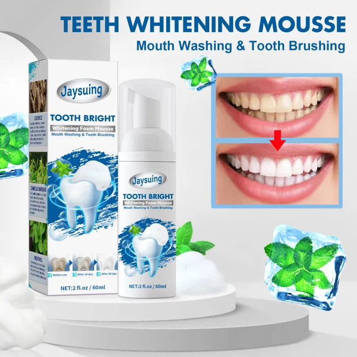 Jaysuing Whitening Mousse Toothpaste Bright White Portable Oral 