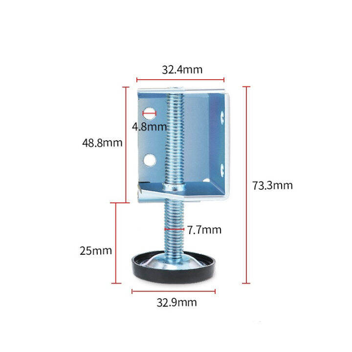 ตู้เสื้อผ้าปรับเท้าแพลตฟอร์มเท้าปรับระดับขาสนับสนุนเฟอร์นิเจอร์-sidev-ติดเท้าแผ่นสกรู-1pcs