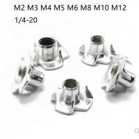 5-50 Buah M2 M3 M4 M5 M6 M8 M10 M12 1/4-20 Baja Karbon Berlapis Seng Empat Cakar Garpu Mengetuk Kayu Captive Nut Insert Nut