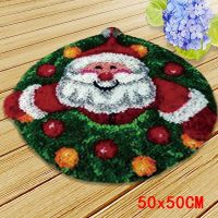 Santa Claus Latch Hook Rug kits Foamiran For Needlework Carpet Embroidery Set DIY Cartoon Christmas Tree Carpet Embroidery Decro