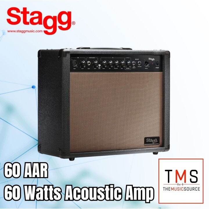 Stagg 60 AAR 60 Watt RMS Acoustic Guitar Amplifier with Mic Input and