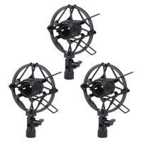 3X Miniphone Shock Mount 25MM for 23MM-27MM Diameter Condenser Mic Black