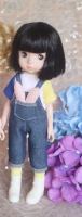 2pcs 23cm 14cm Mini Baby Girl Doll with Makeup Lovely Cartoon Cute Doll (Little defective)