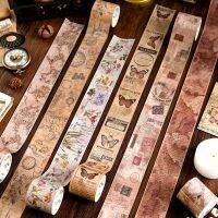 38mm*2m Vintage Washi Tapes Decor Junk Journal DIY Scrapbooking Supplies Collage Stationery Aesthetic Masking Tape Pendants