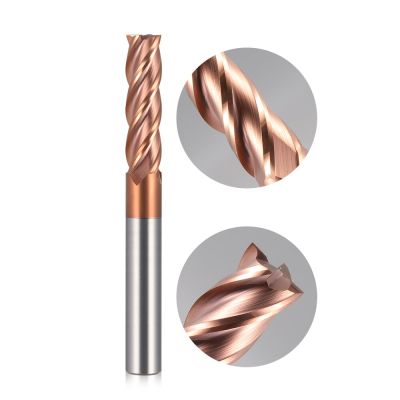 1Pcs HRC55 1-20mm Four Flutes ดอกเอ็นมิลคาร์ไบด์แข็ง ALTiN Coat CNC Milling Cutter Bits สําหรับตัดโลหะ 4mm 6mm 8mm 10mm 12mm