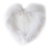 Faux Pampas Wreath,16.14 Inch Heart-Shaped Autumn Door Wall Ornament, Christmas Artificial Wreath for Boho Style