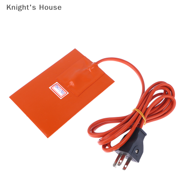 Knights House ถังน้ำมันเครื่อง9X13ซม. 30W แผ่นทำความร้อนซิลิโคนกันน้ำแผ่นรองถังน้ำมันเครื่องรถยนต์แผ่นทำความร้อนพร้อมปลั๊กเรา110V