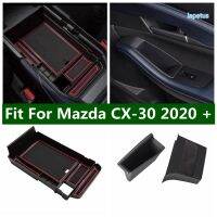 Lapetus Inside Car Door Storage Pallet / Central Control Armrest Container Box Cover Kit Trim Fit For Mazda CX-30 2020 - 2022