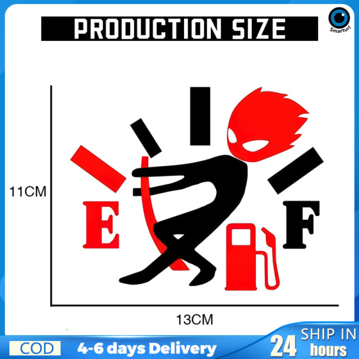 เด็กผู้ชายโกรธปรับสติกเกอร์รถมาตรวัดน้ำมันเชื้อเพลิงพีวีซีกันน้ำรถตู้รถบรรทุกสำหรับรถยนต์ปริมาณการใช้ก๊าซสูง