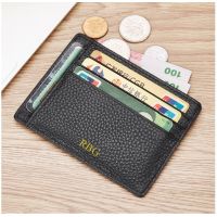 Free Customized Real Leather Card Case Top Layer Cowhide Card Clip Ultra-thin ID Card Wallet Multi Slots Driving License Holder Card Holders